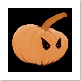 Halloween scary pumpkin Posters and Art